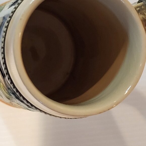 Vintage German Beer Stein Pewter Lid 8.5 in Tall Hand Painted Couple 0.5 L - Picture 13 of 16